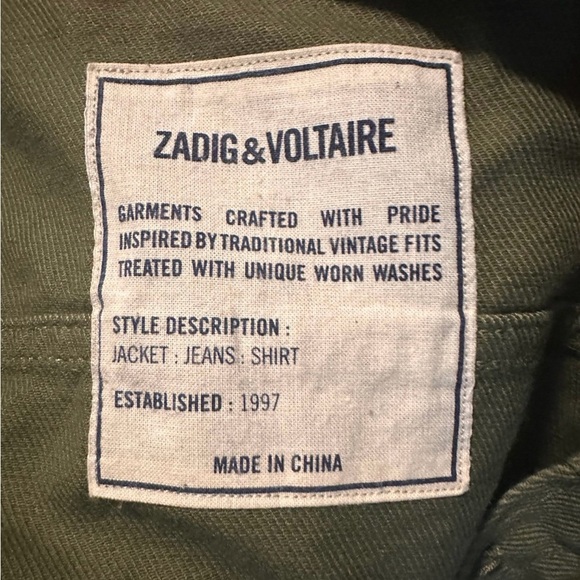 NWOT Zadig & Voltaire Tackl Cotton & Linen Military Shirt. (Small) MSRP $458 - Picture 6 of 12